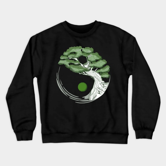 Yin Yang Bonsai Tree Crewneck Sweatshirt by EPDesignStudio